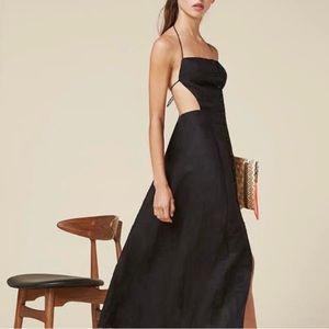 Reformation Button Up, open back Size 0 Midi Dress